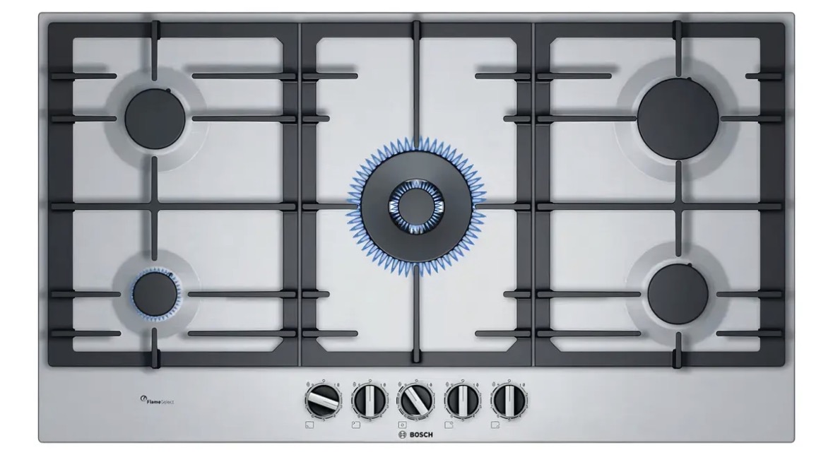 Anafe a Gas Bosch 90cm acero inox 5 hornallas segunda vista
